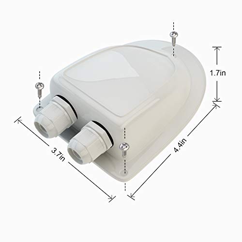 Haoguo ABS Solar Double Cable Entry Gland for All Cable Types 2mm² to 6mm² for Solar Project on RV Camper Van Travel Trailer Boat Cabin-Black