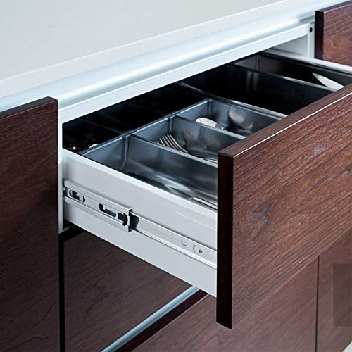 2 Sets Self/Closing Side Mount Drawer Slides 20" 3 Fold Full Extension Ball Bearing Satin Nickel Finish Cabinet&Drawer Hardware Runners with 100 lb.Load Capacity